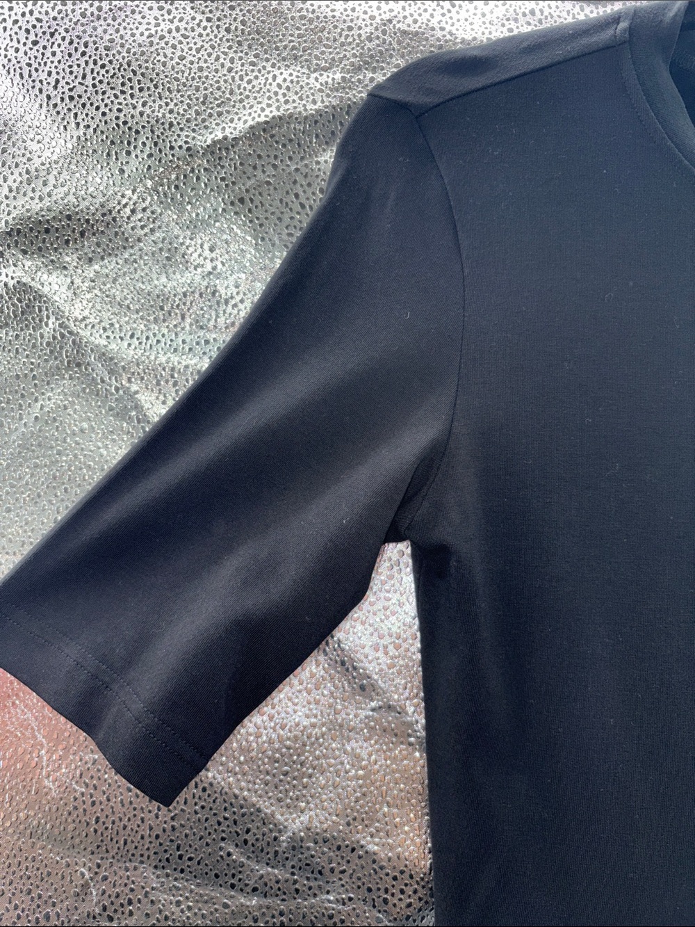 Maje Black Top with Pink and Blue Floral Neck Scarf Detail - Picture 4 of 8